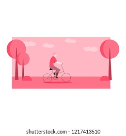 a man is riding a bicycle vector for web	