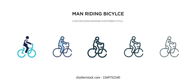 man riding bicylce icon in different style vector illustration. two colored and black man riding bicylce vector icons designed in filled, outline, line and stroke style can be used for web, mobile,