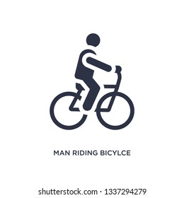 man riding bicylce isolated icon. Simple element illustration from behavior concept. man riding bicylce editable logo symbol design on white background. Can be use for web and mobile.