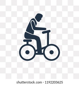 Man Riding Bicylce vector icon isolated on transparent background, Man Riding Bicylce transparency concept can be used web and mobile