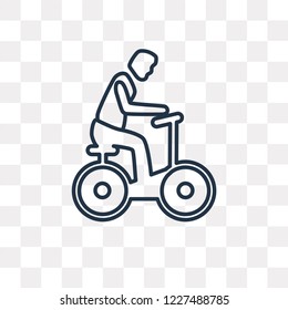 Man Riding Bicylce vector outline icon isolated on transparent background, high quality linear Man Riding Bicylce transparency concept can be used web and mobile