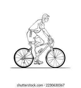 Fahrradfahrer, dauerhafter Vektorporträt