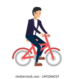 Man riding bike design, Vehicle bicycle cycle lifestyle sport and transportation theme Vector illustration