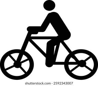 Man riding bike icon. Man ride a bike sign. Bicycle symbol. flat style.