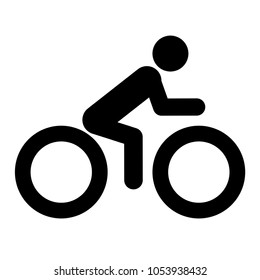 Man riding bike icon. Vector illustration