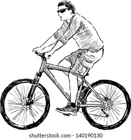 man riding a cycle