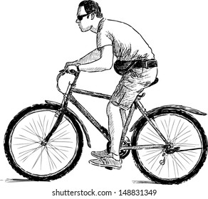 man riding a cycle