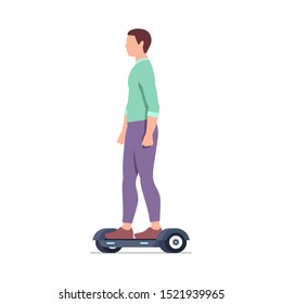 Man riding an Electric hoverboard