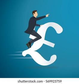a man riding Euro icon vector. business concept illustration. way to success. 