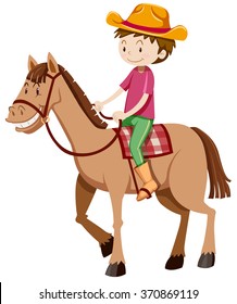Man riding horse alone illustration svg