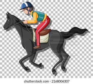 Man riding a horse isolated illustration
