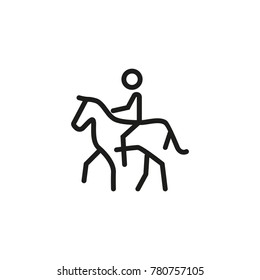 Man Riding Horse Line Icon