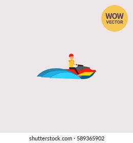 Man Riding Jet Ski Icon