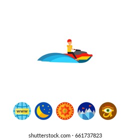 Man Riding Jet Ski Icon