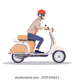 Un hombre montando una ilustración de un vector motocicleta