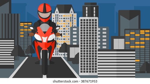 Mann, der Motorrad fährt.
