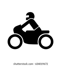Man riding motorcycle.