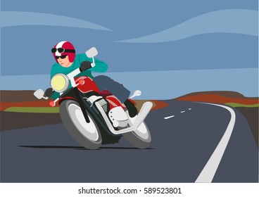 man riding motorcycle in asphalt road