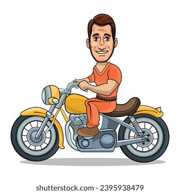 Ilustración vectorial de la motocicleta en el fondo blanco.