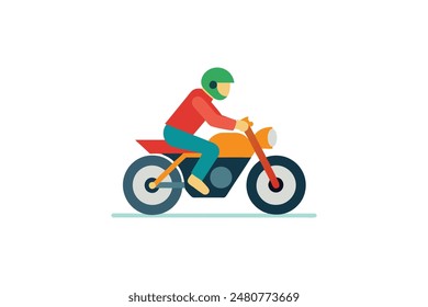 A man riding a motorcycle, vector image art illustration