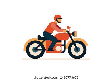 A man riding a motorcycle, vector image art illustration