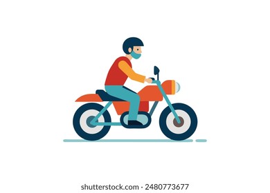 A man riding a motorcycle, vector image art illustration