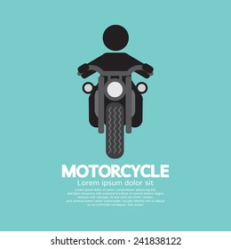 Man Riding A Motorcycles Symbol Vector Illustration
