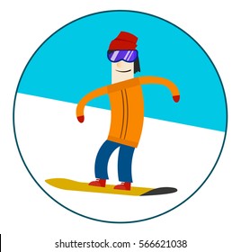 Man riding on a snowboard