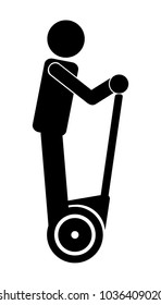 Man riding personal mobility device icon symbol