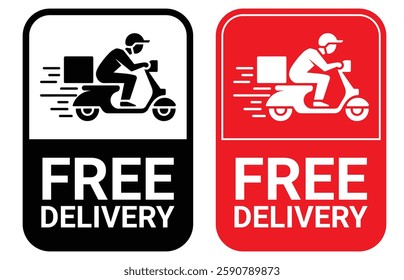 Man riding red scooter delivery isolated on white background. Online restaurant order food service. E-commerce concept. vector illustration flat design.