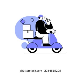 un hombre montando una moto con cajas