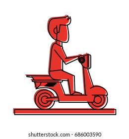 man riding scooter icon image 