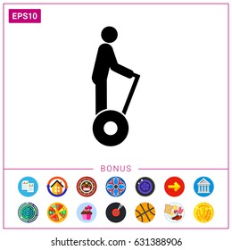 Man Riding Segway Icon