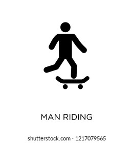 man riding Skateboarding icon. man riding Skateboarding symbol design from People collection. Simple element vector illustration on white background.