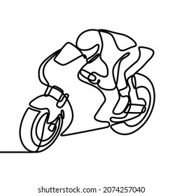 man riding sport race motorcycle oneline continuous single line art