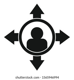 Man right decision icon. Simple illustration of man right decision vector icon for web design isolated on white background