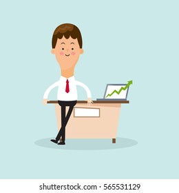 man with rising business