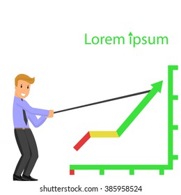 man rising the graph. Businessmen find the way to increase business profits, Business concept, VECTOR, EPS10