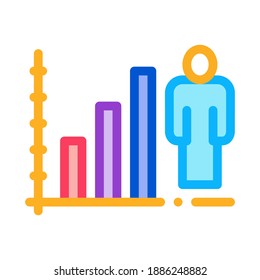 Man Rising Rates Icon Vector. Outline Man Rising Rates Sign. Color Isolated Contour Symbol Illustration