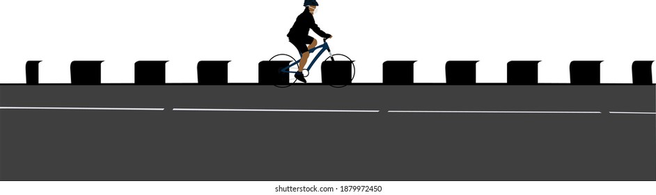 man with road bike in  the road