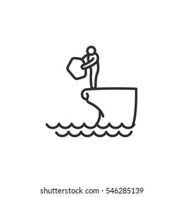  man with a rock at the cliff