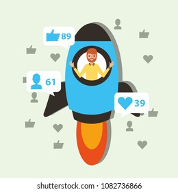 man in rocket start viral content