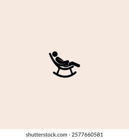 Man in Rocking Chair icon flat vector design.