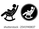 Man in Rocking Chair Icon. vector