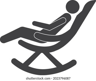 Man In Rocking Chair Icon Vector Isolate