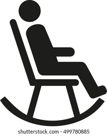 Man In Rocking Chair Pictogram