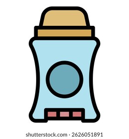 Man roll deodorant icon. Outline man roll deodorant vector icon color flat isolated