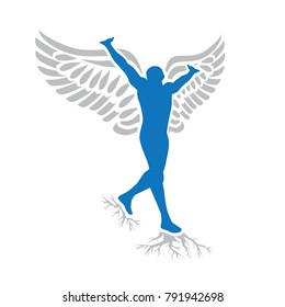 man with roots and wings