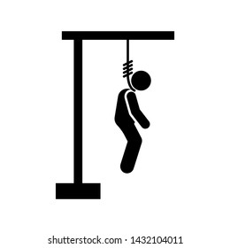 Man rope kill dead suicide icon. Element of pictogram death illustration