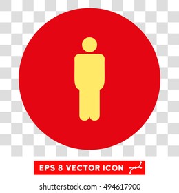 Man round icon. Vector EPS illustration style is flat iconic bicolor symbol, yellow and intensive red colors, transparent background.